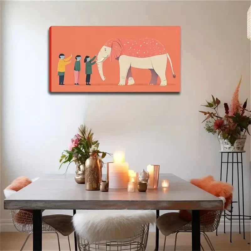 Elephant Colorful Prefect Wall Art Canvas Office Home Room Framed 120x60cm