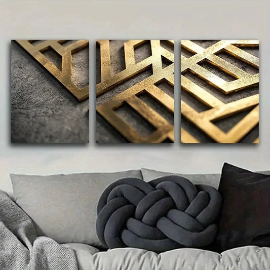 3pcs Complex geometric pattern Metal Print Ready to Hang Art