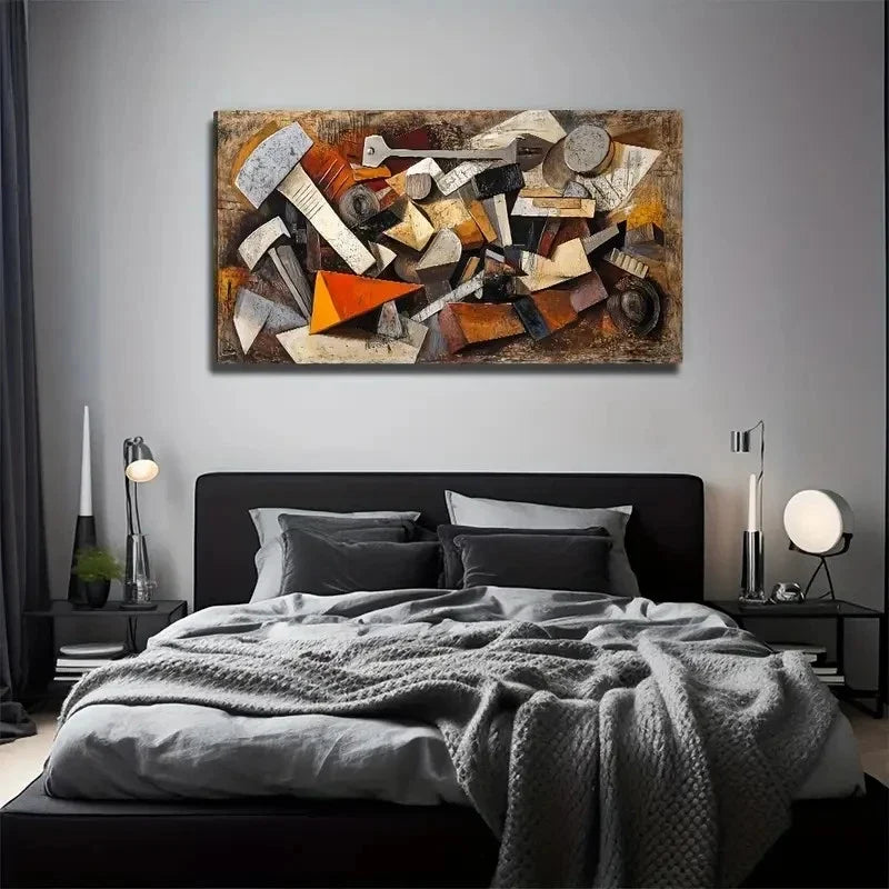 Abstract Tool Suitable Wall Art Canvas Office Home Room Framed 80x45cm