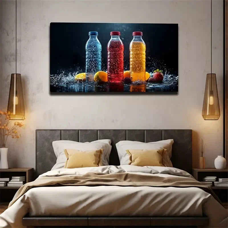 Delicious Juice Drinks Wall Art Canvas Office Home Room Framed 80x45cm