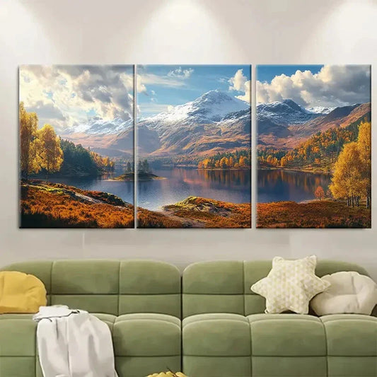 3pcs Ben Lomond and The Trossachs Landscape Metal Print Ready to Hang Art