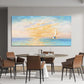 Coastal Beach Blue Sky Sunset Wall Art canvas office home room framed 120x60cm