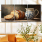 3pcs Elegant Bread & Floral Jug Classic Design Metal Print Ready to Hang Art