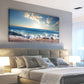 Beach Waves Summer Ocean Nature Wall Art canvas office home room framed 120x60cm
