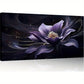 Purple Floral Black Swirls & Golden Accents Wall Art canvas office home room framed 120x60cm