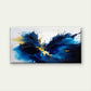Blue Gold Abstract Explosion Wall Art Canvas Office Home Room Framed 80x45cm