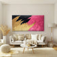 Pink Gold Black Abstract Wall Art Canvas Office Home Room Framed 120x60cm