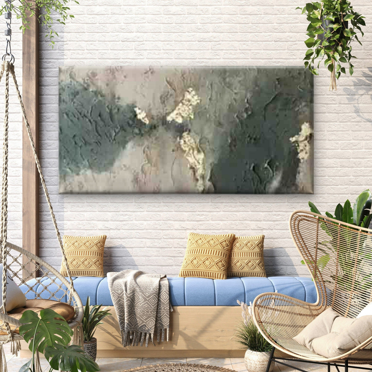 Minimalist Abstract Oil Paintin Wall Art Canvas Office Home Room Framed 80x45cm