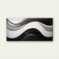 Modern Black White Abstract Wave Wall Art Canvas Office Home Framed 120x60cm