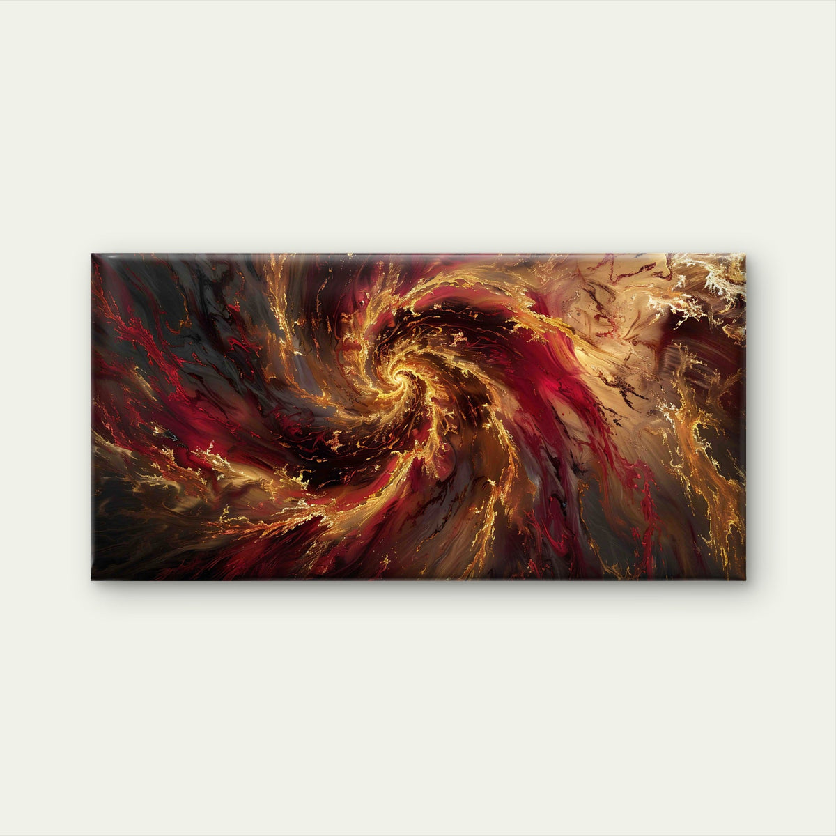 Celestial Vortex Of Gold Wall Art Canvas Office Home Room Framed 120x60cm