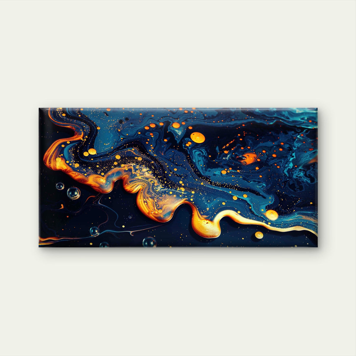 Abstract Liquid Art with Swirls Wall Art Canvas Office Home Room Framed 120x60cm
