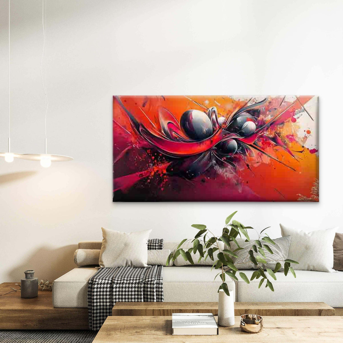 Modern Abstract Wall Art Canvas Office Home Room Framed 80x45cm