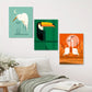 3pcs Cranes Foraging in The Reeds Under The Moon, Fashion Metal Print Ready to Hang Art