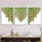 3pcs Green Vine Plant Leaf Classic Design Metal Print Ready to Hang Art