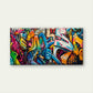 Abstract Colorful Graffiti Wall Art Canvas Office Home Room Framed 80x45cm