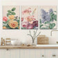 3pcs Vibrant Roses, Lilies & Hydrangeas Abstracts Metal Print Ready to Hang Art