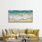Abstract Depiction of Ocean Wav Wall Art Canvas Office Home Room Framed 120x60cm