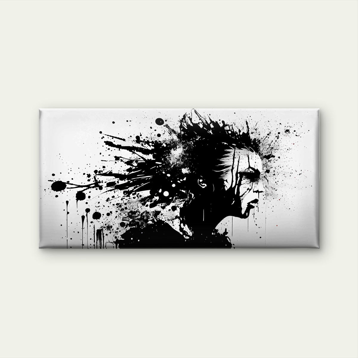 Paint Splatters Spray Abstract Wall Art Canvas Office Home Room Framed 80x45cm