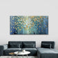 Abstract Blue and Golden Forest Wall Art Canvas Office Home Room Framed 120x60cm
