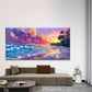 Sunset Beach Pixelated Wall Art Canvas Office Home Room Framed 120x60cm
