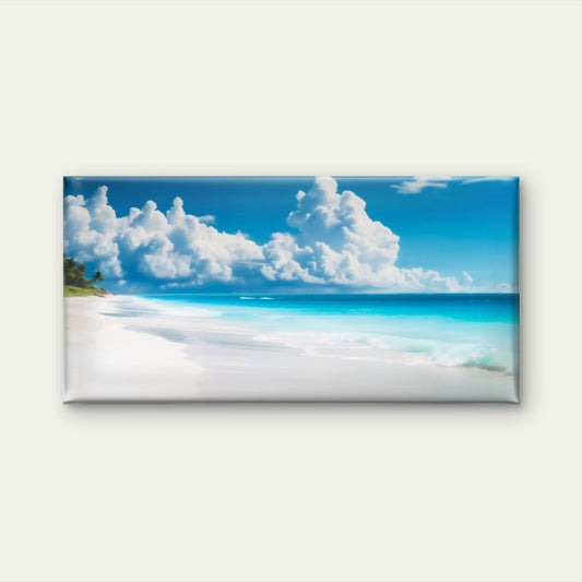 Maldives Tropical Beach Ocean Wall Art Canvas Office Home Framed 80x45cm