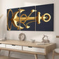 3pcs Modern Stylish Golden Anchor Art Shiny Wall Art Set Canvas Framed 40x60cm - High Quality Print 100% Australian Made Wall Canvas Ready to Hang