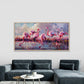 Pink Flamingos In Water Wall Art Canvas Office Home Room Framed 120x60cm