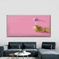 Wooden Hand With Lollipop Wall Art Canvas Office Home Room Framed 80x45cm