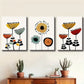 3pcs Modern Medieval Floral Classic Design Metal Print Ready to Hang Art