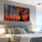 Forest Sunset Vibrant Autumn Majestic Tree Wall Art canvas office home room framed 120x60cm