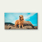 Golden Retriever On Rocks Wall Art Canvas Office Home Room Framed 80x45cm