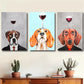 3pcs Featuring Dogs in Suits with Wine Glasses on Their Heads Metal Print Ready to Hang Art