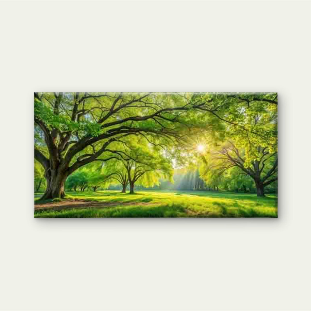 Sunshine Filtering Through TreesWall Art Canvas Office Home Room Framed 120x60cm