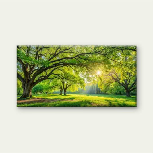 Sunshine Filtering Through TreesWall Art Canvas Office Home Room Framed 120x60cm