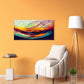Rainbow Color Wave Pattern Wall Art Canvas Office Home Room Framed 80x45cm