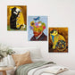 3pcs  Vintage Animal Print, Funny Cat Hugging, Abstract Metal Print Ready to Hang Art