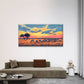 Yellow Orange Sky Zebra Print Wall Art Canvas Office Home Room Framed 80x45cm