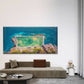 Cliffside Tennis Court Wall Art Canvas Office Home Room Framed 80x45cm