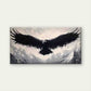 Soaring Eagle Black Ink Tones Wall Art Canvas Office Home Room Framed 80x45cm