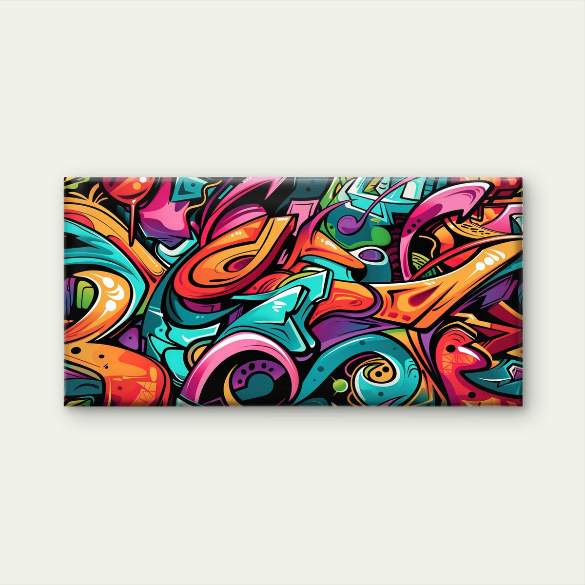 Abstract Graffiti Street Wall Art Canvas Office Home Room Framed 80x45cm