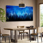 Abstract Blue Forest Night Starry Sky Wall Art canvas office home room framed 120x60cm