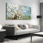 Modern Abstract Blossoming Plum Tree Wall Art canvas office home room framed 120x60cm