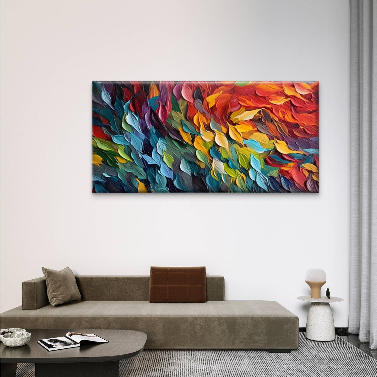 Abstract Colorful Feather Wall Art wall canvas office home room framed 120x60cm