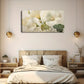 Morning Glory Elegant White Wall Art Canvas Office Home Room Framed 120x60cm