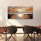 Golden Sunset Lake Scene wall canvas office home room framed 120x60cm