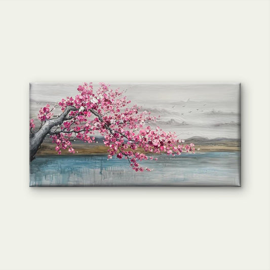 Plum Blossom Landscape Wall Art Canvas Office Home Room Framed 80x45cm