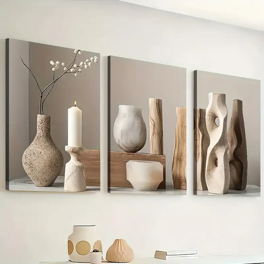 3pcs Modern Simple Light Luxury Abstract Art Wall Art Set Canvas Framed 40x60cm - High Quality Print 100% Australian Made Wall Canvas Ready to Hang