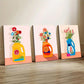 3pcs Contemporary Floral Art Colorful Design Metal Print Ready to Hang Art