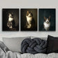 3pcs Elegant Cat Metal Print Ready to Hang Art