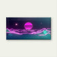 Sunset Over Neon Mountain Wall Art Canvas Office Home Room Framed 120x60cm